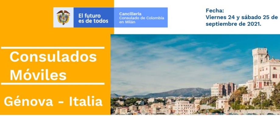 Consulado de Colombia en Milán realizará el Consulado Móvil en Génova  