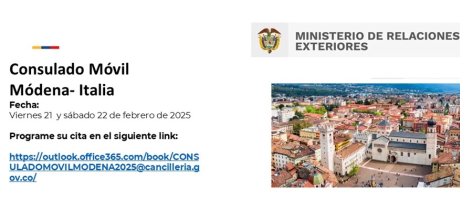21 y 22 de febrero de 2025 se realiza la jornada de Consulado Móvil en Módena