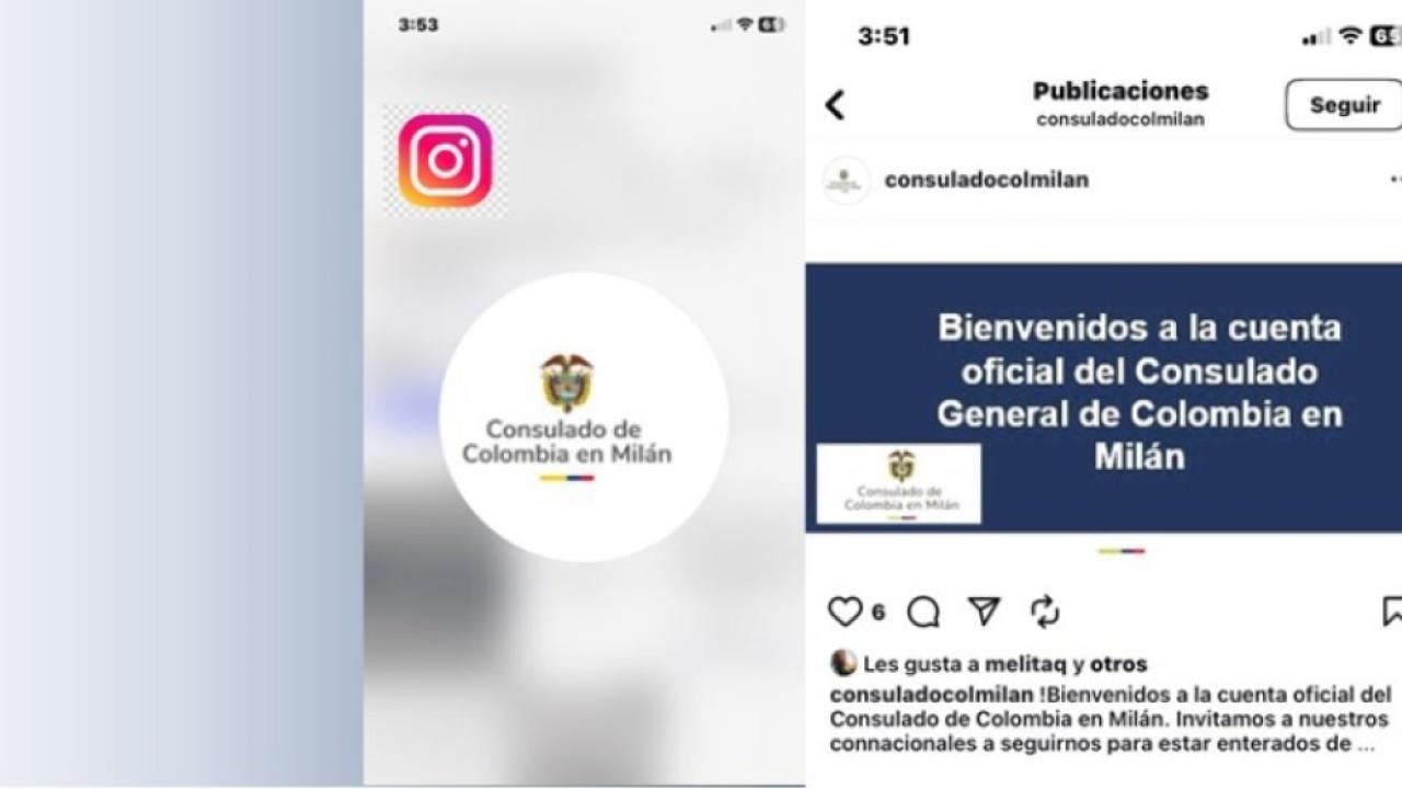 Consulado de Colombia en Milán ahora está en Instagram @consuladocolmilan